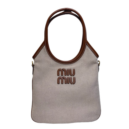 MIU MIU Canvas Ivy Mini Bag Beige