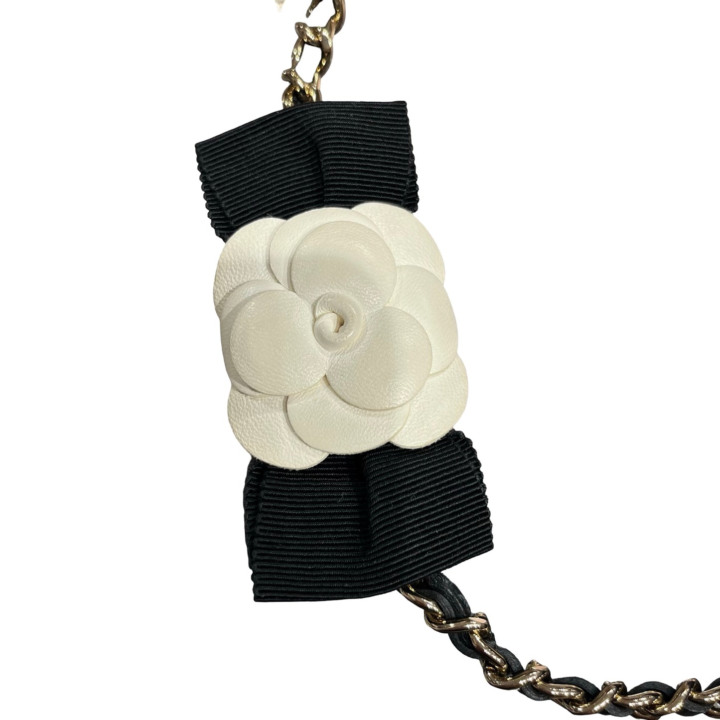 Used CHANEL Camellia WOC Wallet on Chain Black GHW