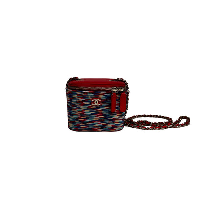 Used CHANEL Mini Vanity Cross Body Bag Red Multi color