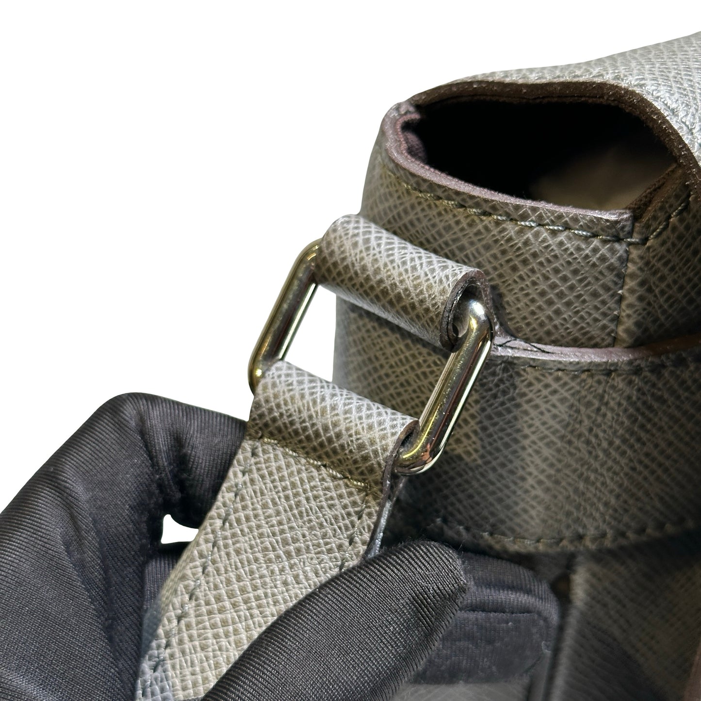 Used LOUIS VUITTON Calfskin Roman Messenger Bag Grey PHW