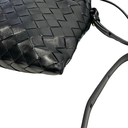 Used BOTTEGA VENETA Intrecciato Mini Wallace Shoulder Bag Black