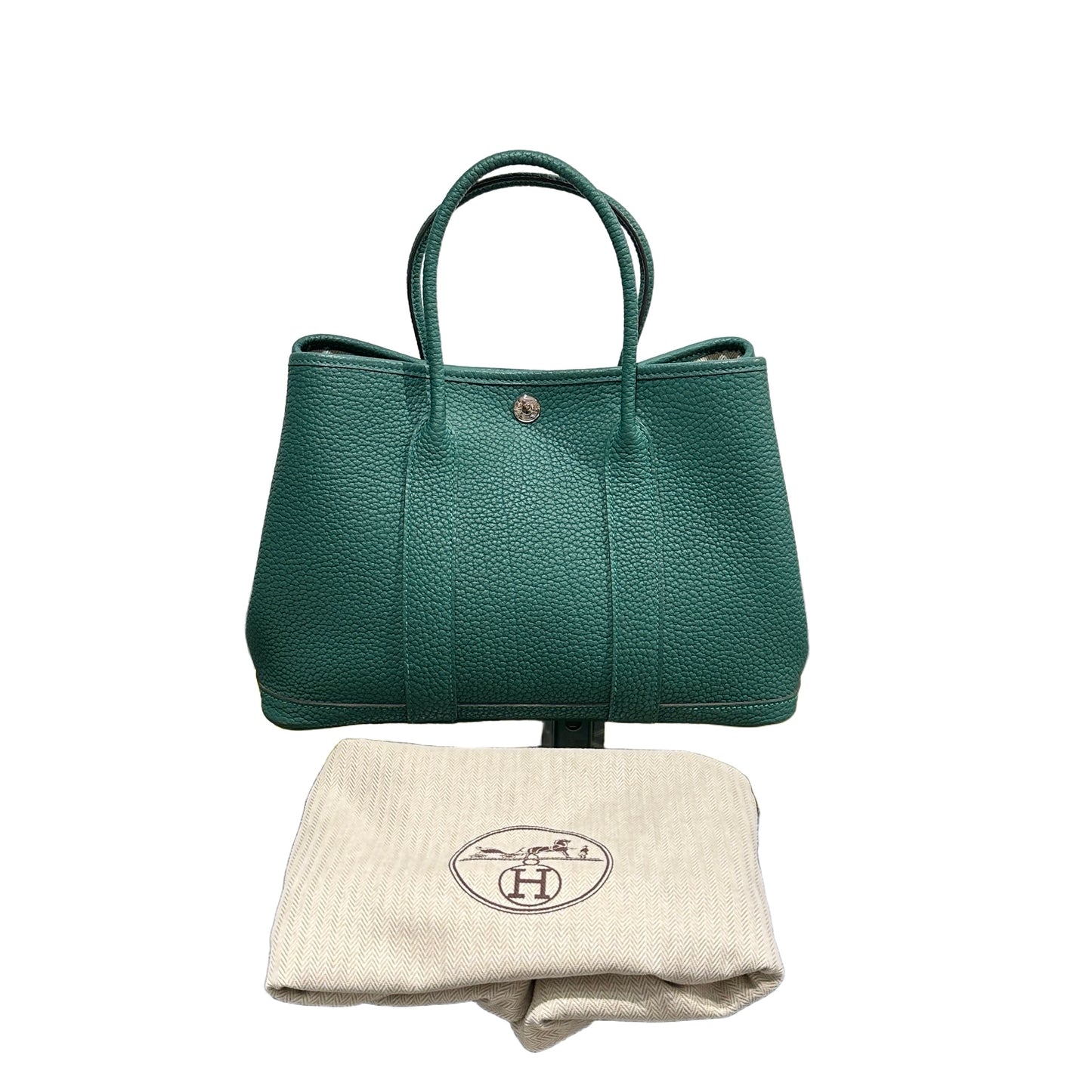 Used HERMÈS TC GP 30 Handbag PHW Green