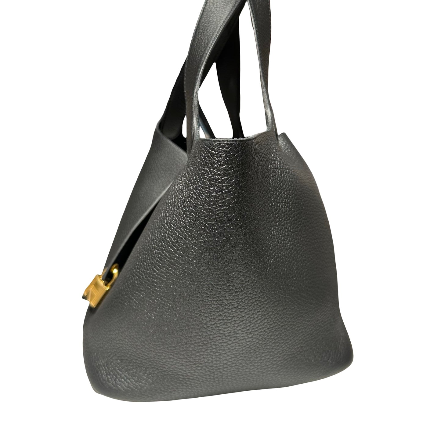 Used HERMÈS Picotin 22 Handbag Black GHW