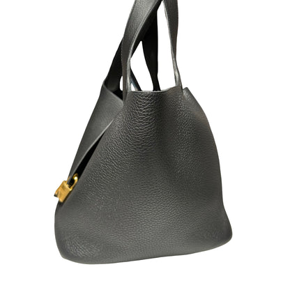 Used HERMÈS Picotin 22 Handbag Black GHW