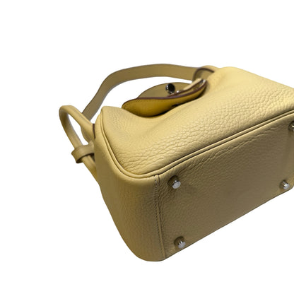 Used HERMÈS Leather Mini Lindy Shoulder Bag YELLOW PHW