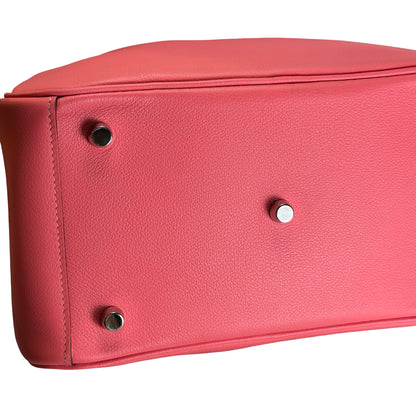 Used HERMES Clemence Lindy 26 Handbag Pink PHW