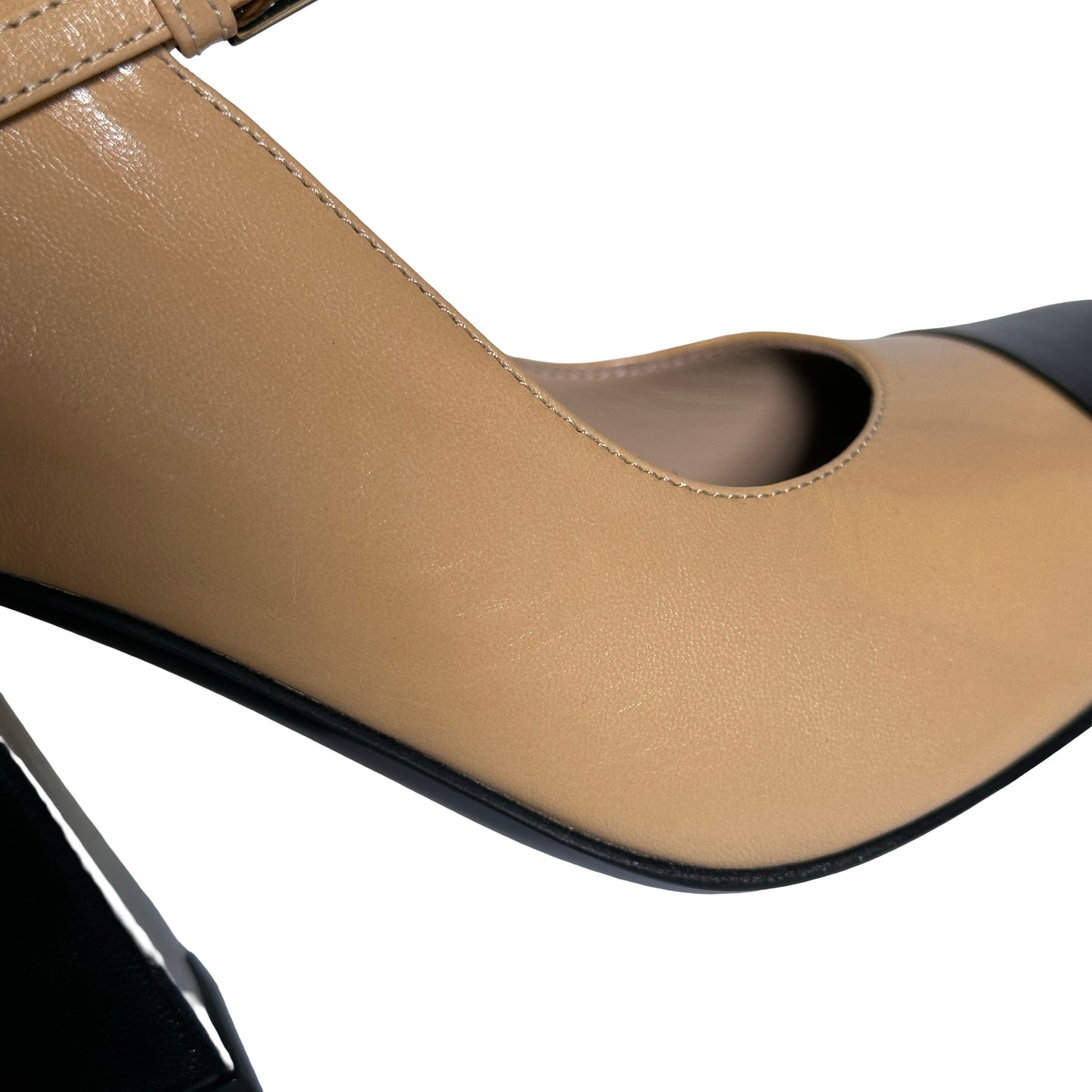 Used Chanel Shiny Lambskin Heels GHW Yellow