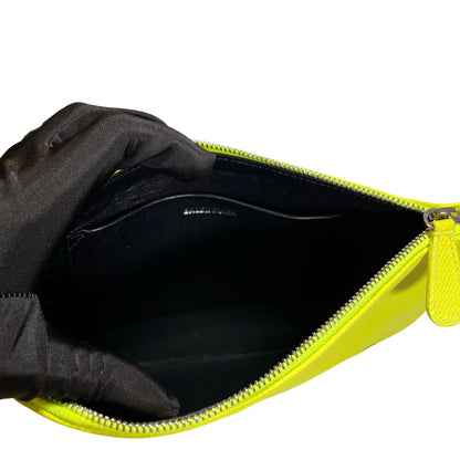 BALENCIAGA Ville Pouch Clutch Neon Yellow