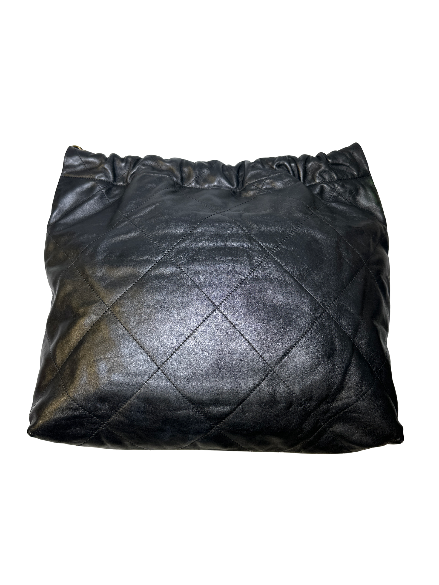 Used CHANEL Lambskin Leather 22 Handbag Black GHW