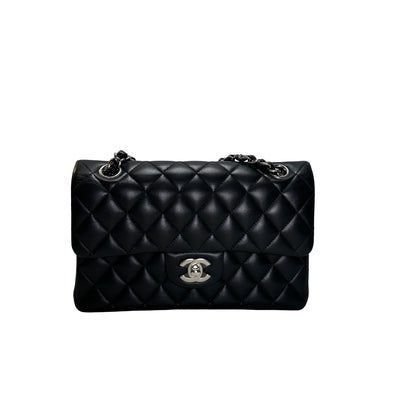 Used CHANEL Lambskin CF Crossbody Bag Black PHW