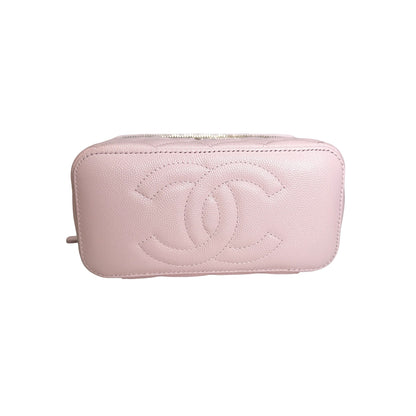 Used CHANEL Quilted Caviar Long Vanity Case Vanity case Pink