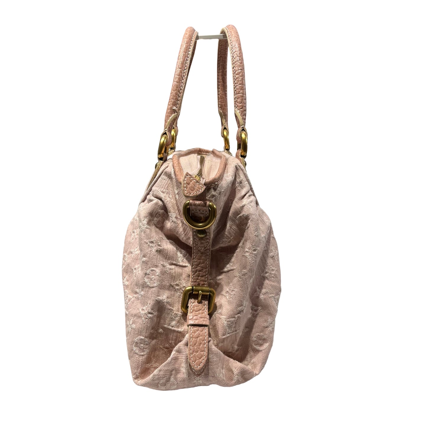 Used LOUIS VUITTON Monogram Denim Denim Pink Tote Bag Pink GHW
