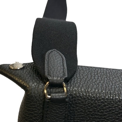 Used HERMES Togo Evelyne Crossbody Bag Black PHW