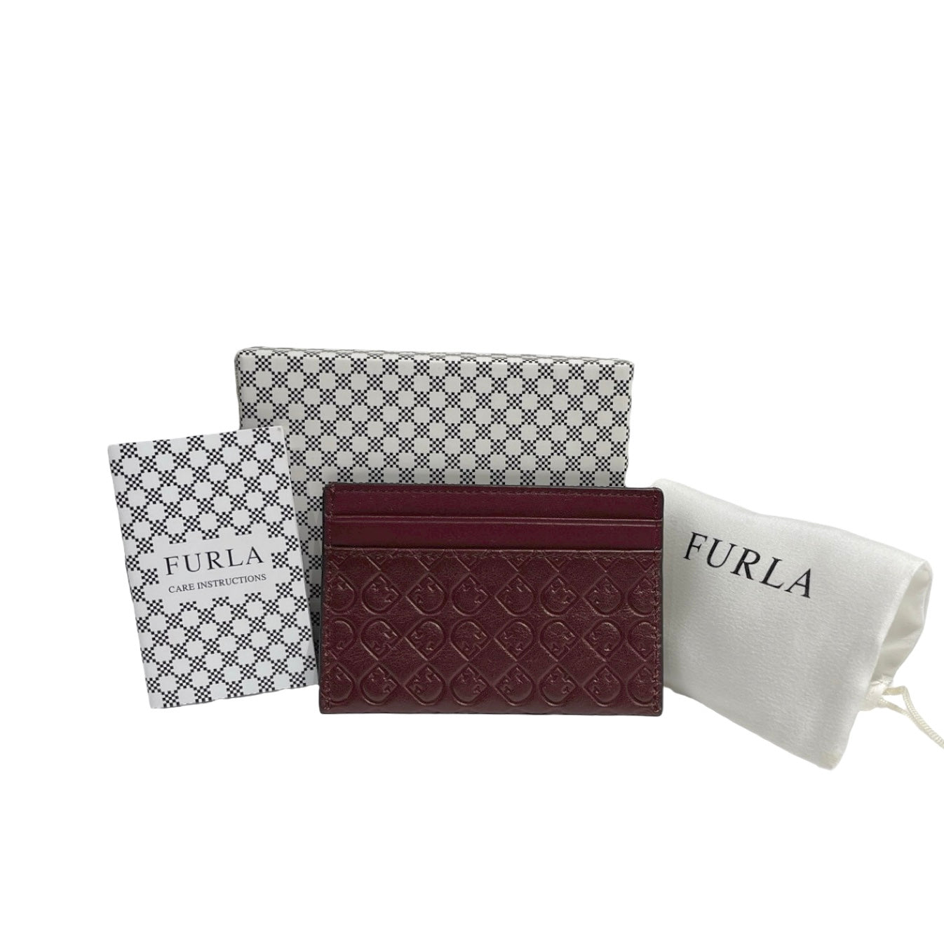 FURLA RED LEATHER CARD CASE [3000656]