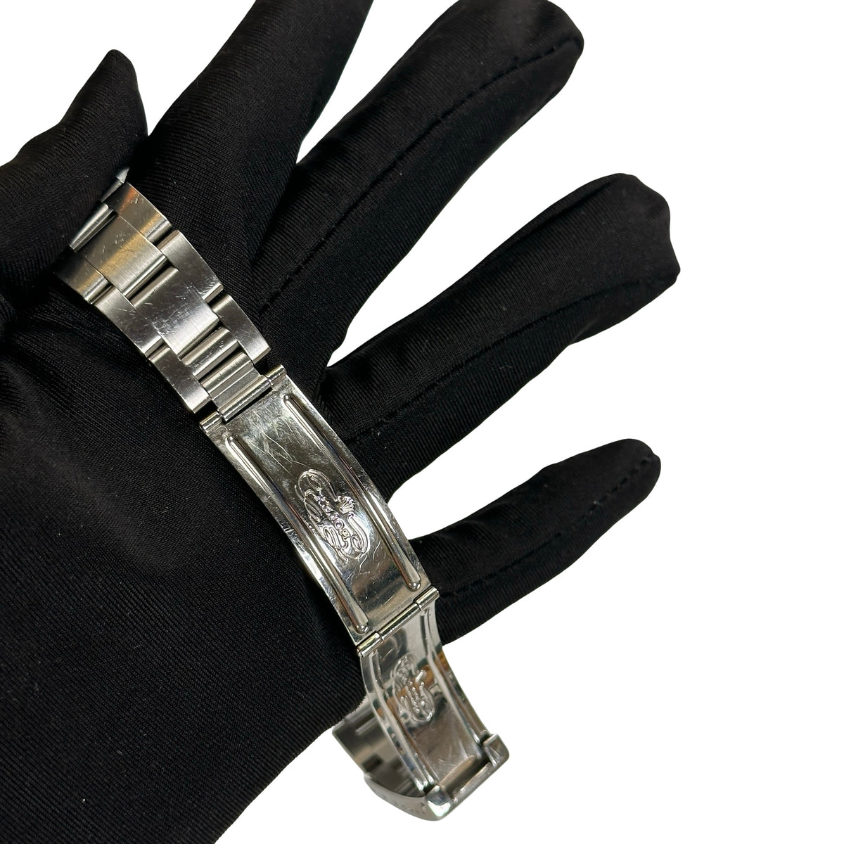 Used ROLEX Stainless Steel Diamond Bezel Oyster Perpetual Date Watch Silver Black