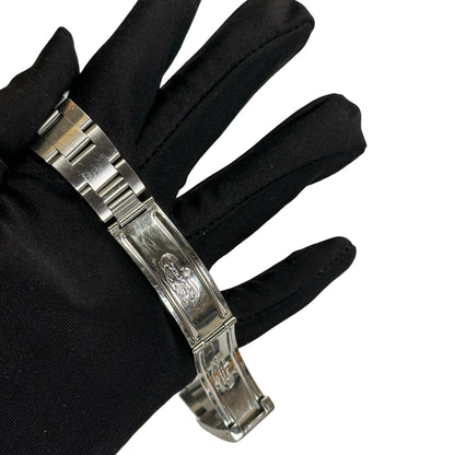 Used ROLEX Stainless Steel Diamond Bezel Oyster Perpetual Date Watch Silver Black