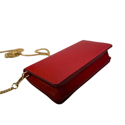 Used PRADA Vitello Move Staffing Woc Wallet on chain Red