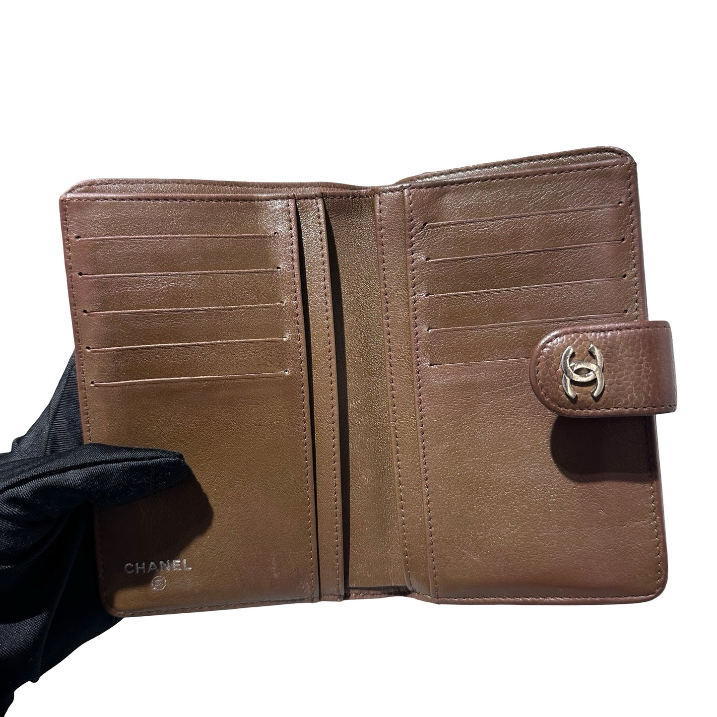 Used Chanel Wallet Brown PHW