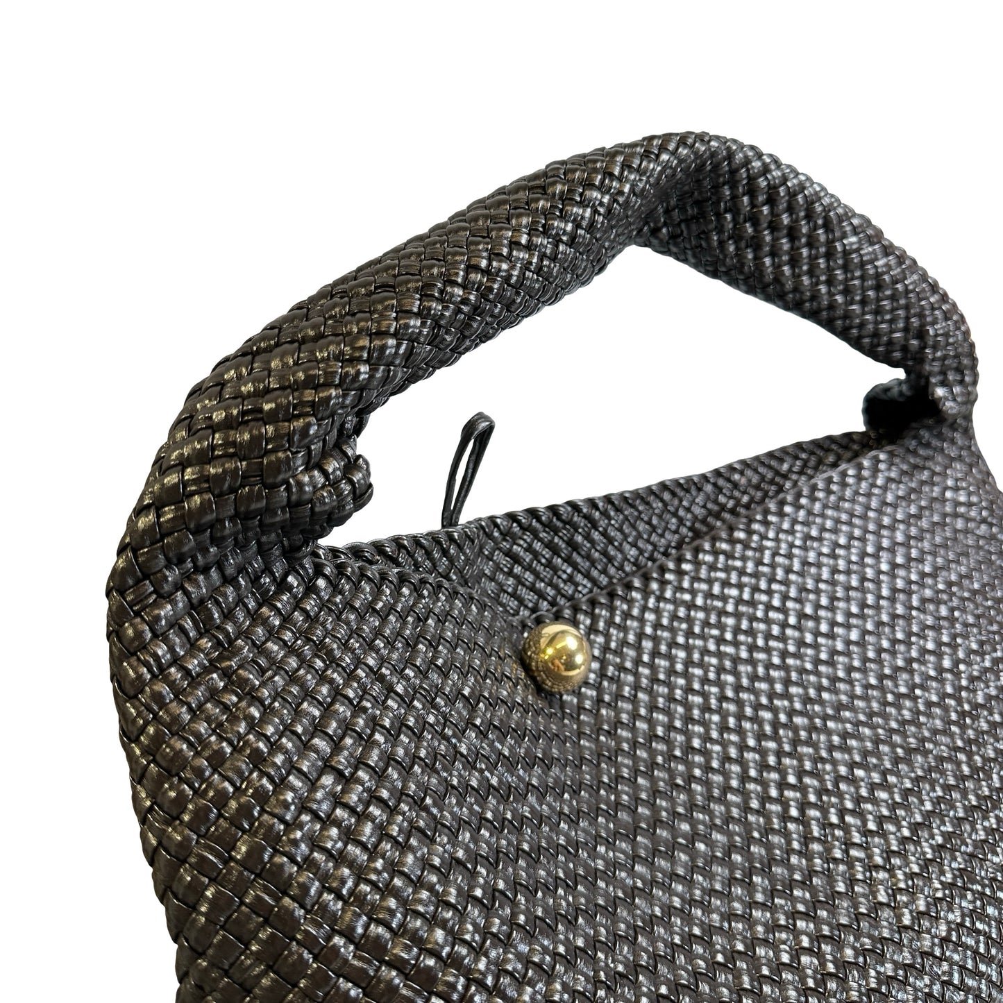 Used BOTTEGA VENETA Intrecciato Woven Tote Handbag Brown