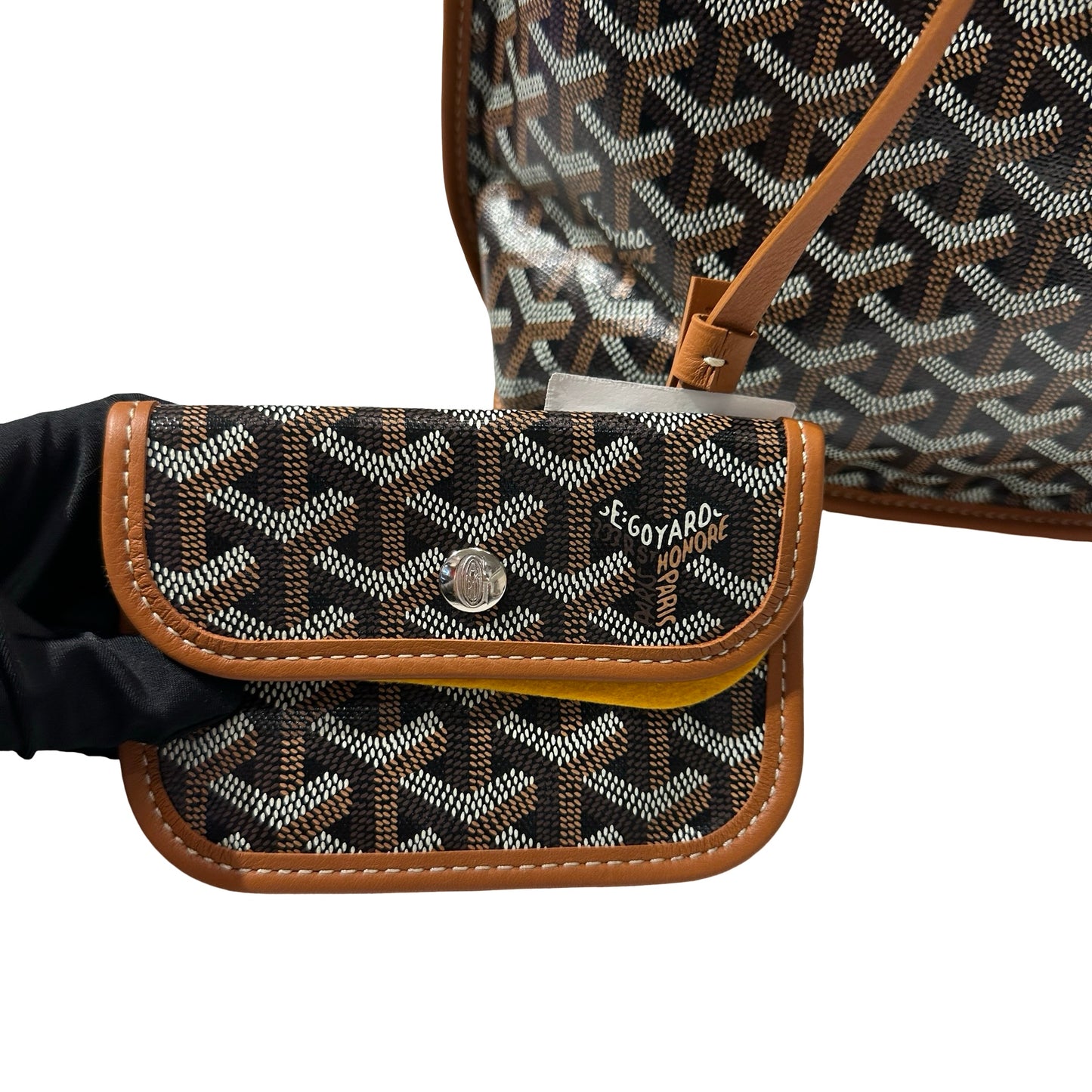 New GOYARD Sac Anjou Mini Hobo Bag Brown Black