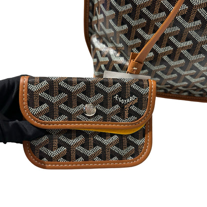 New GOYARD Sac Anjou Mini Hobo Bag Brown Black