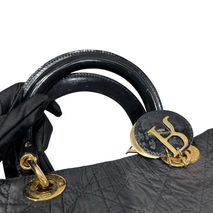 Used DIOR micro lady dior VINTAGE Handbag Black GHW