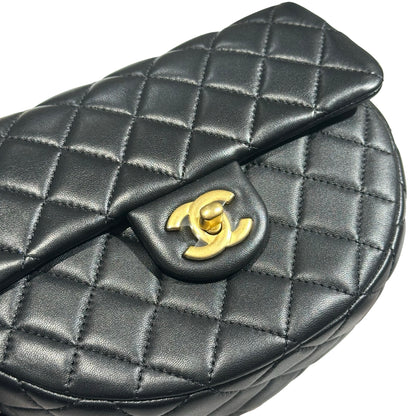 New CHANEL Lambskin Leather New CHANEL Lambskin Leather Hobo with Camellia Chain Shoulder Chain Shoulder Bag Black GHW