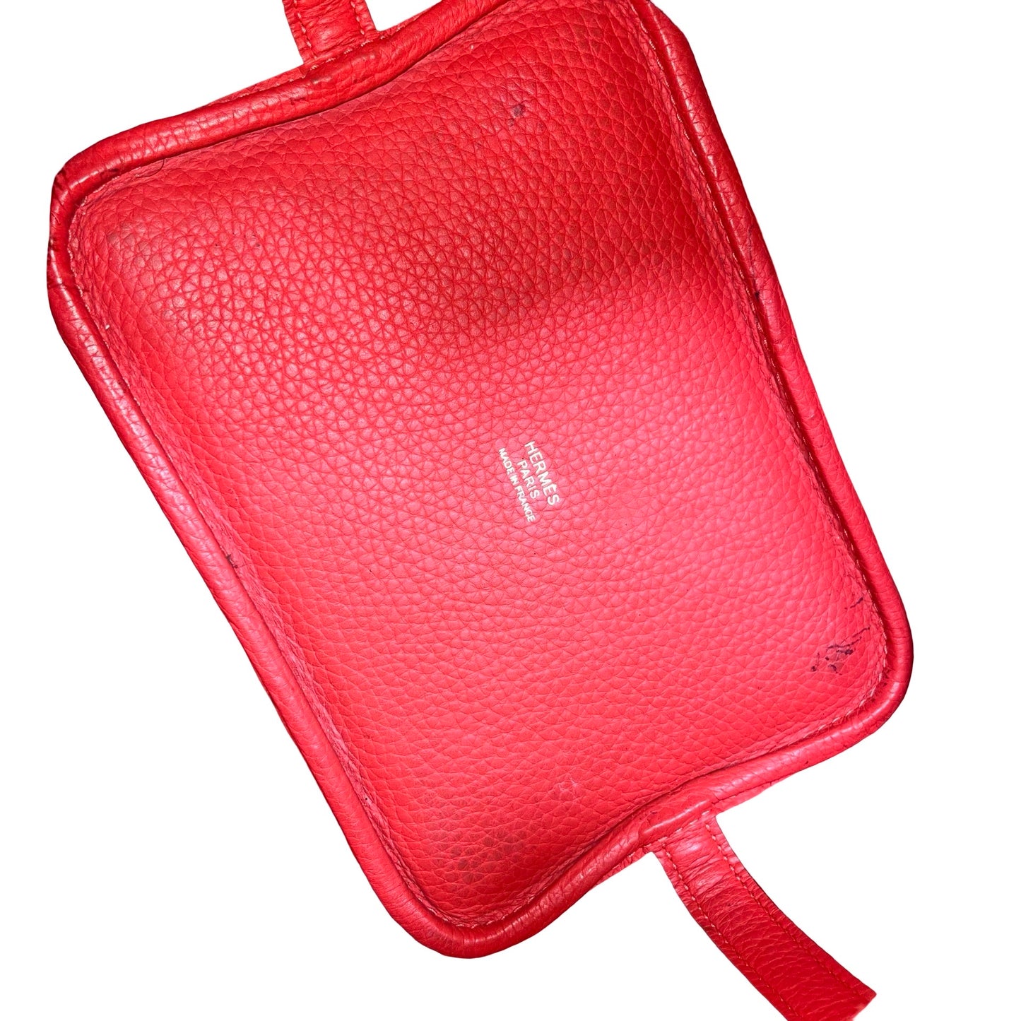 Used HERMES Calfskin Leather Picotin Clutch Pink