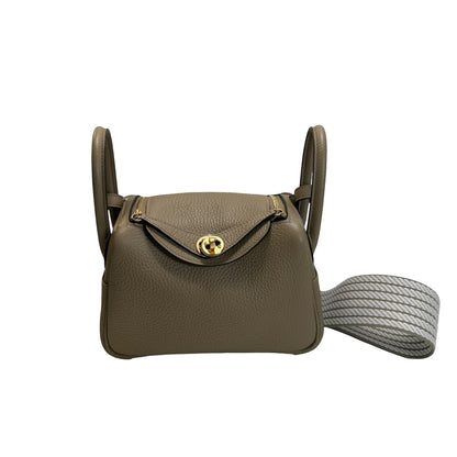 Brand New HERMES TC Mini Lindy Handbag Beige Maria GHW