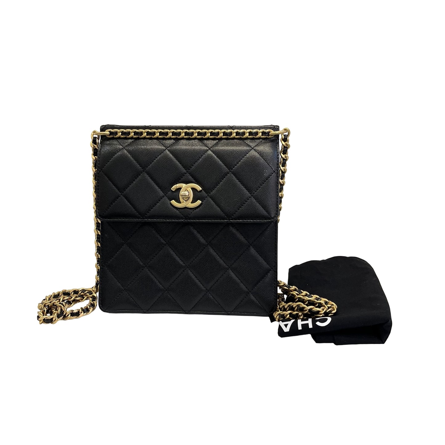 Used Chanel Caviar 23A Backpack Black GHW