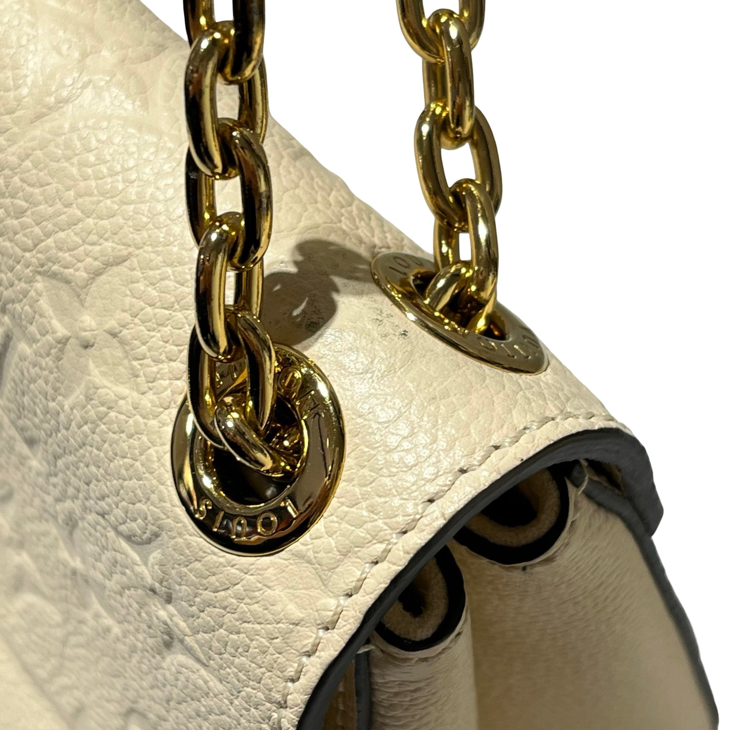 Used LOUIS VUITTON Monogram Empreinte Leather Vavin BB Shoulder Bag Ivory GHW