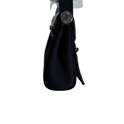 Brand New HERMES Canvas Leather Mini Herbag Handbag Navy PHW
