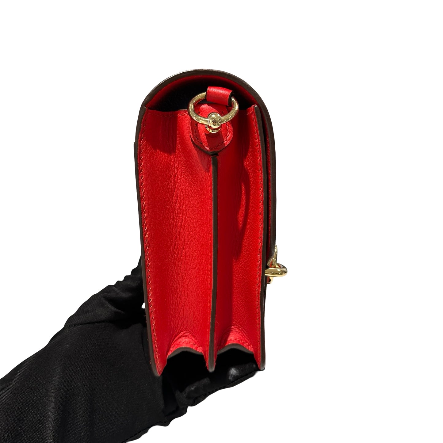 Used HERMES Evercolor Mini Roulis Shoulder Bag S3 Rouge Coeur GHW