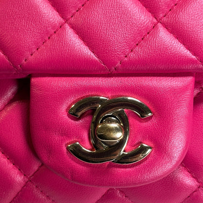 Used CHANEL Mini Classic Flap Two Way Shoulder Bag Pink GHW