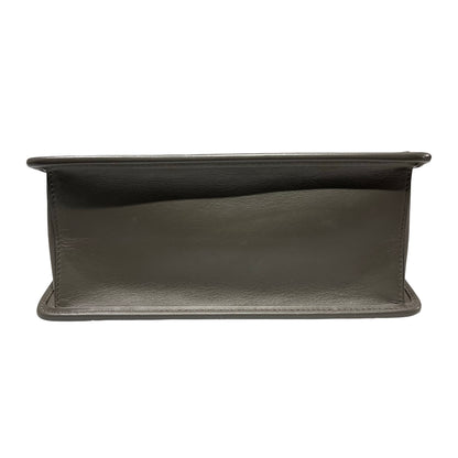 Used Fendi Calfskin Leather Kan I F Shoulder Bag Gray GHW