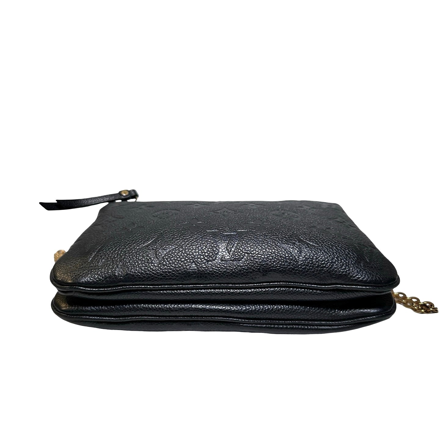 Used LOUIS VUITTON Monogram Eclipse coated canvas Double Zip Pochette Shoulder Bag Black GHW