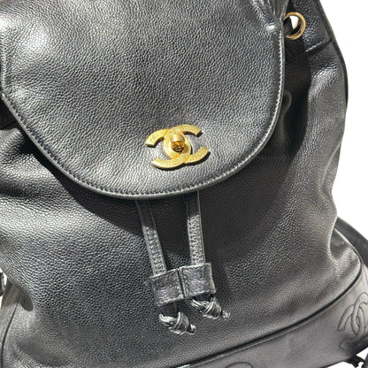 Used CHANEL Backpack Black GHW