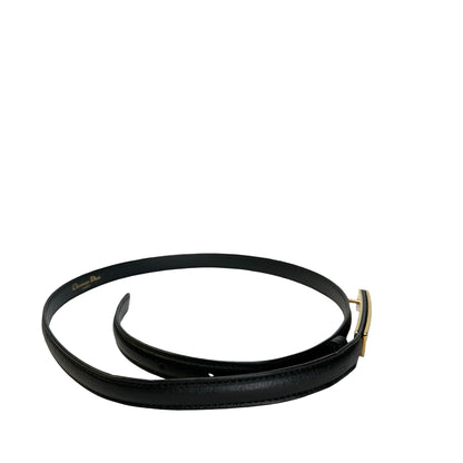 Used CHRISTIAN DIOR Leather Belt Black Gold