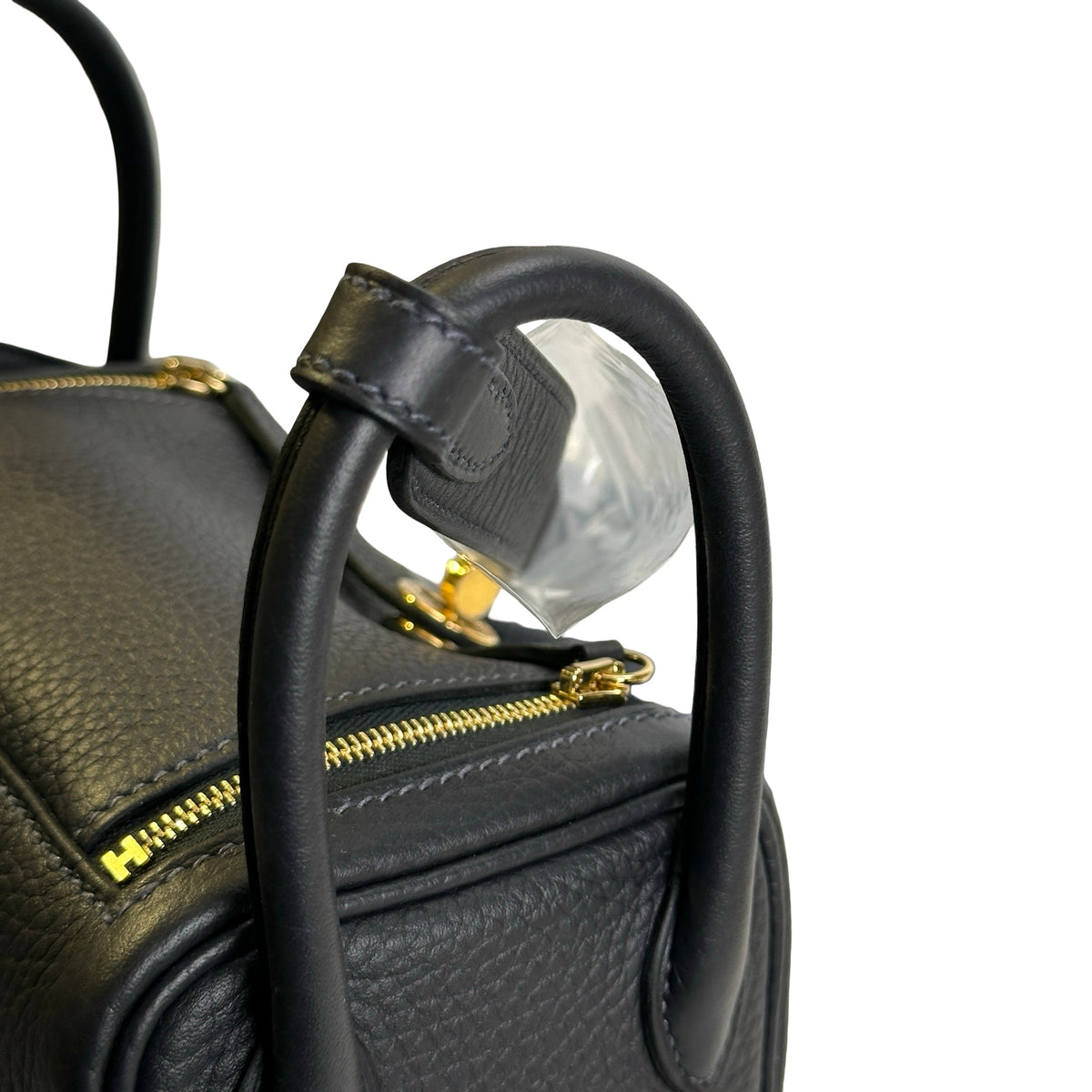 Brand New HERMES Clemence Mini Lindy Handbag Caban GHW