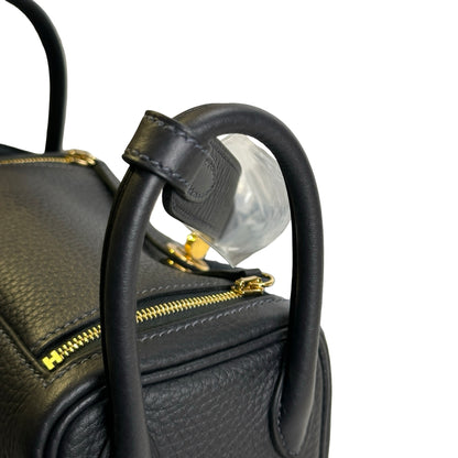 Brand New HERMES Clemence Mini Lindy Handbag Caban GHW