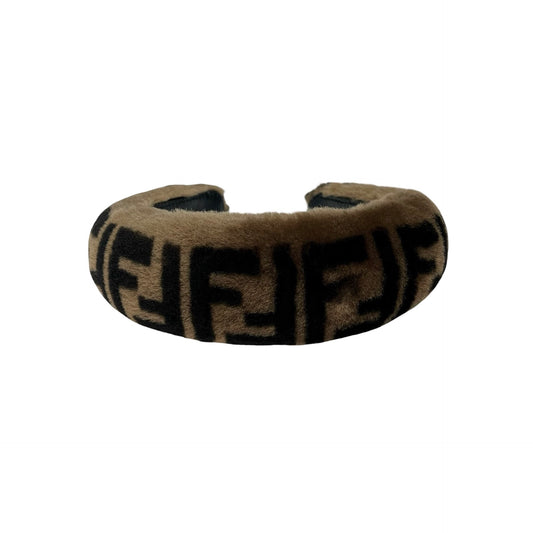 FENDI SHEARLING FF ZUCCA HAIRBAND [3000856]