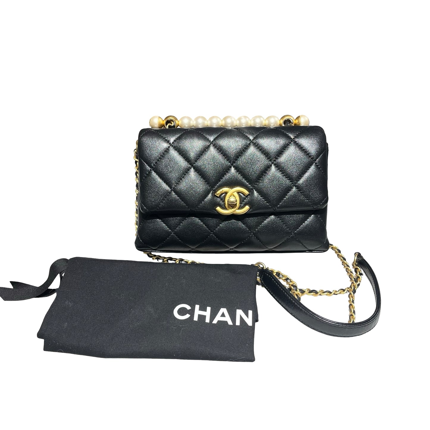 Used CHANEL Shoulder Bag Black GHW