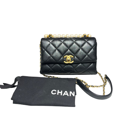 Used CHANEL Shoulder Bag Black GHW