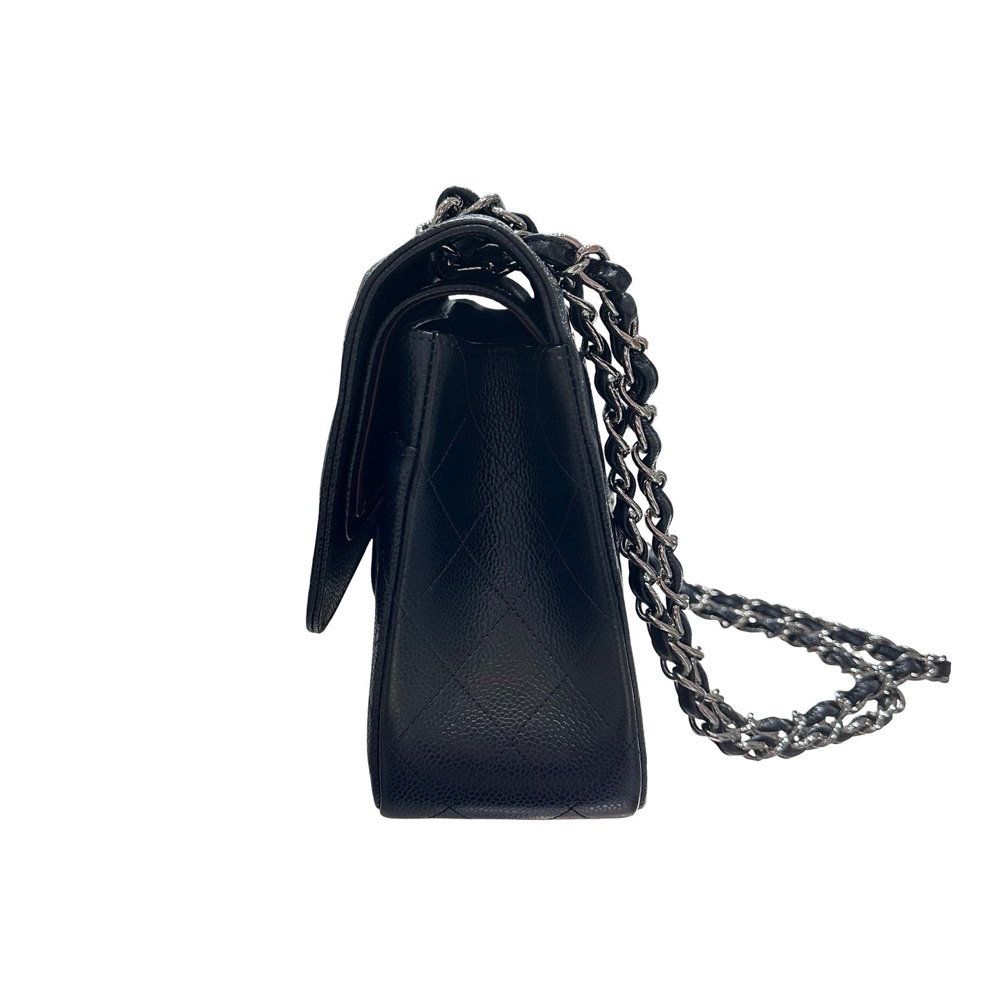 Used CHANEL Jumbo Shoulder Bag Black PHW