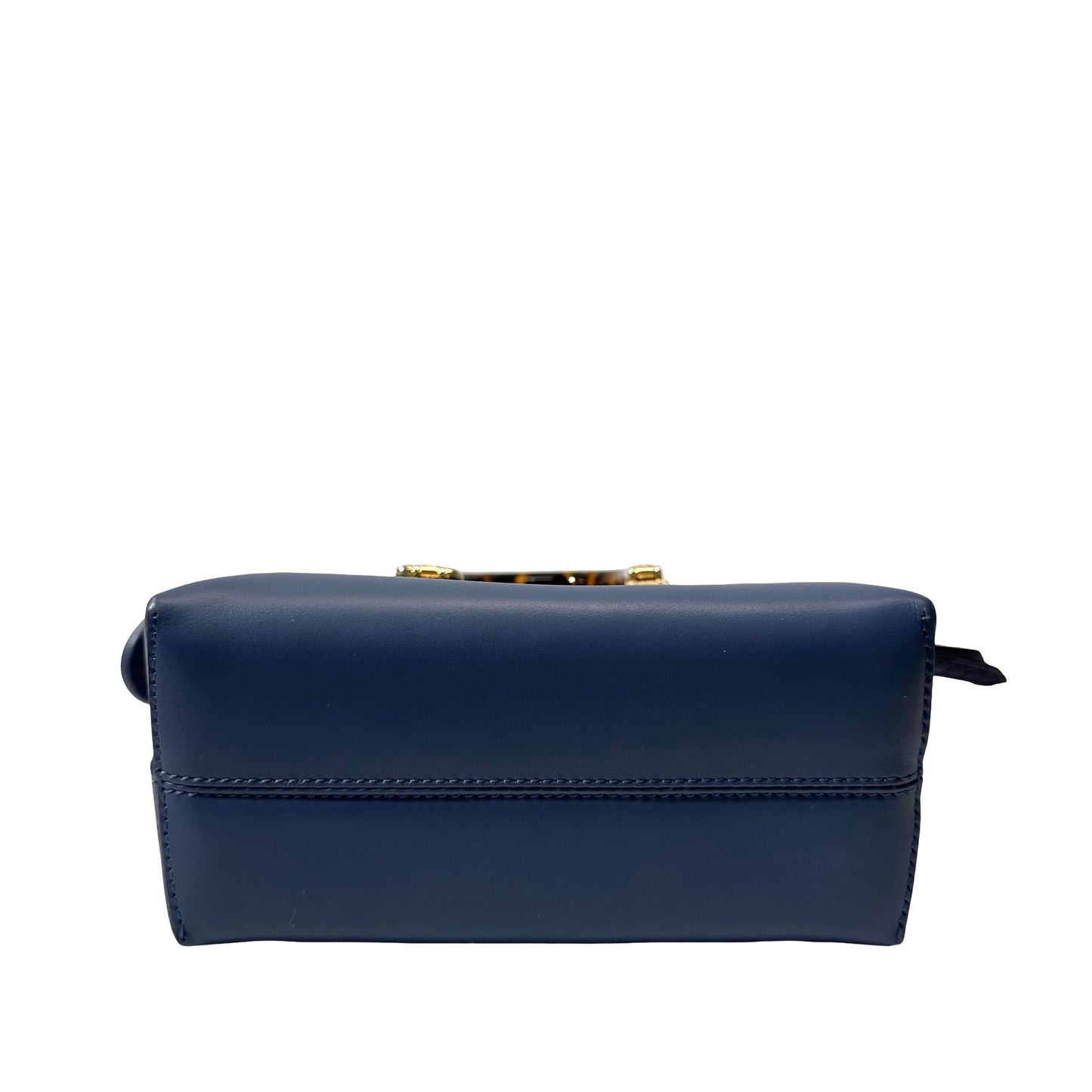 Used FENDI Leather By The Way Handbag Blue GHW