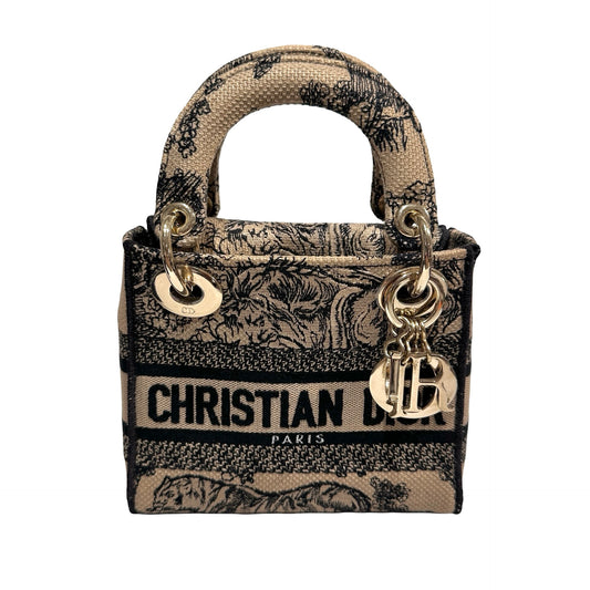 Used Dior Canvas Mini Lady Dior Clutch Multicolour