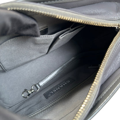 Used CHANEL Quilted Leather Gabrielle Hobo Bag Grey