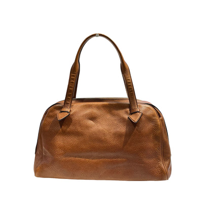 Used LOEWE Vintage Heritage Boston Handbag Brown PHW
