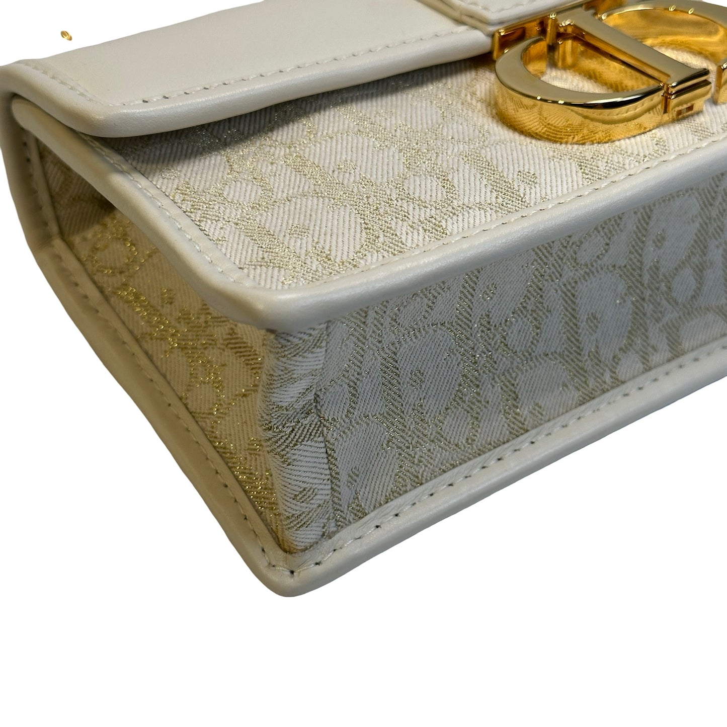 Used DIOR Dior Oblique Leather 30 Montaigne Shoulder Bag White Beige