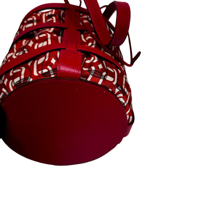 Used HERMÈS Silk Leather Musardine Bucket Bag Red
